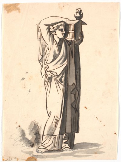 Une figure féminine portant une arche sur l