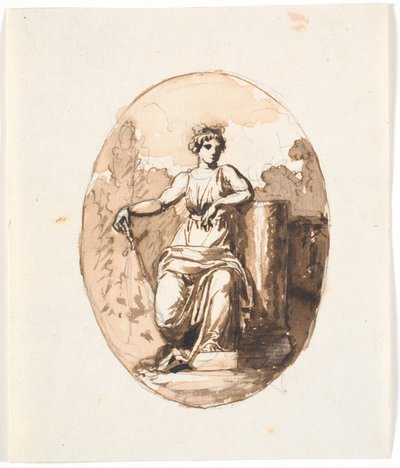 Figure féminine assise, allégorie de la force ou de la constance - Nicolai Abildgaard