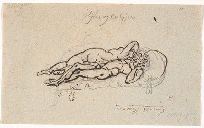 Ulysse et Calypso, allongés nus sur un lit - Nicolai Abildgaard