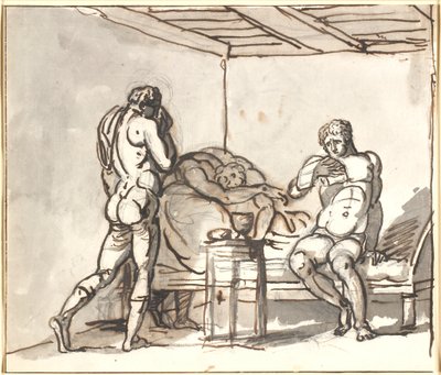 Périclès rend visite à Anaxagoras, qui lit l