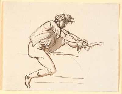 Homme assis mettant une chaussette - Nicolai Abildgaard