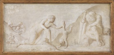 Thétis immergeant son fils Achille dans le Styx pour le rendre invulnérable - Nicolai Abildgaard