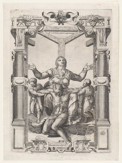 Pietà avec anges devant la croix, 1547 - Nicolas Beatrizet
