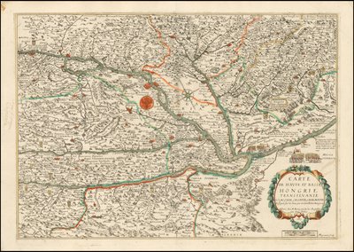 Carte de 1663 de la Haute et Basse Hongrie, de la Transilvanie, de la Slovénie, de la Croatie et de la Dalmatie, publiée par Nicolas Berey - Nicolas Berey