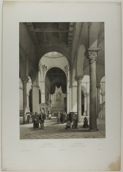 Ancône : Intérieur de St. Syriacus, planche 38 de Italie Monumentale et Pittoresque - Nicolas Chapuy