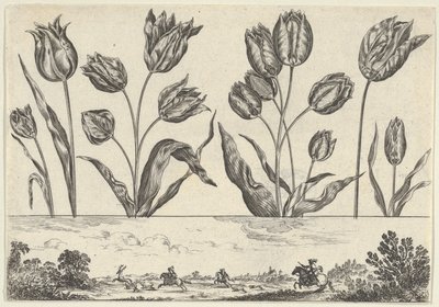 Panneau horizontal avec une rangée de fleurs au-dessus d
