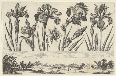 Panneau horizontal avec une rangée de fleurs au-dessus d