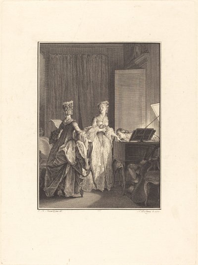 Il appliqua sur cette main un baiser que je sentis sur mon cœur - Nicolas Delaunay after Jean Michel Moreau