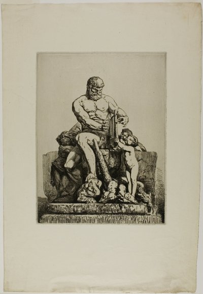 Hercule, planche une des Douze Eaux-fortes de Chifflart - Nicolas François Chifflart