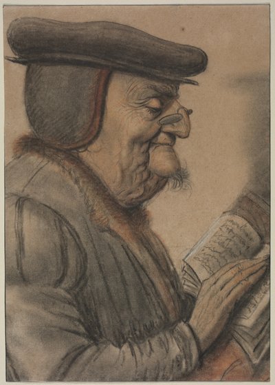Vieil homme lisant un livre, première moitié des années 1600 - Nicolas Lagneau