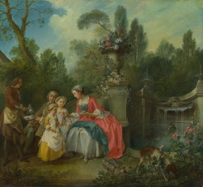 Une dame dans un jardin prenant du café avec des enfants, vers 1742 - Nicolas Lancret