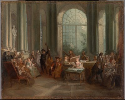 Concert dans le salon ovale du château de Pierre Crozat à Montmorency - Nicolas Lancret