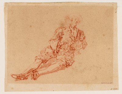 Sitzender Mann mit ausgestreckten Beinen - Nicolas Lancret