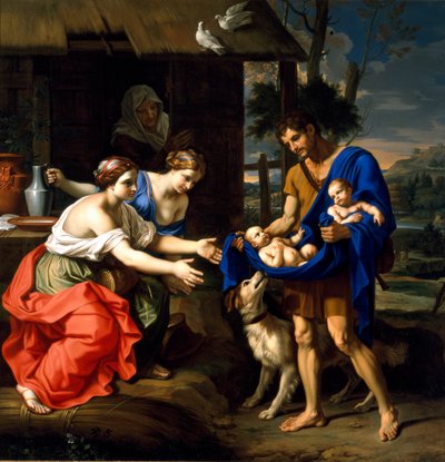 Le berger Faustulus amenant Romulus et Remus à sa femme - Nicolas Mignard