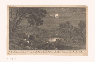 Paysage de nuit avec voyageurs - Nicolas Perelle