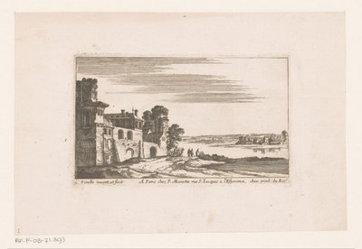 Paysage avec bâtiments près de la rivière - Nicolas Perelle