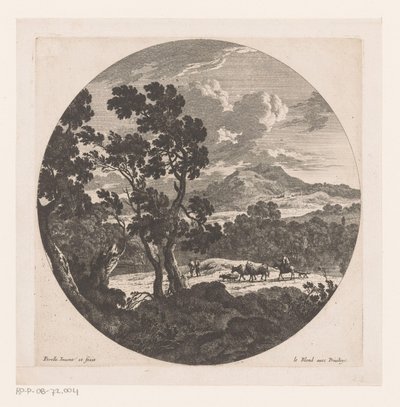 Paysage avec berger et troupeau - Nicolas Perelle