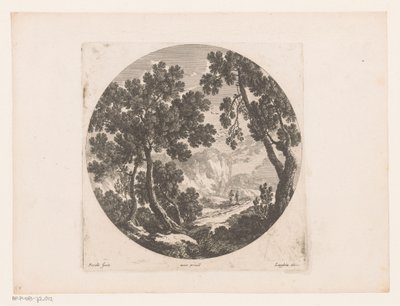 Paysage avec bergers derrière un troupeau - Nicolas Perelle
