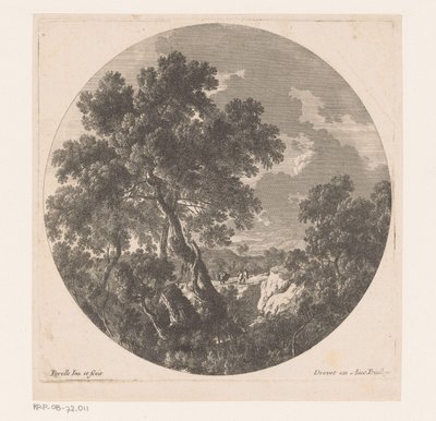 Paysage avec deux figures suivant un animal de bât - Nicolas Perelle