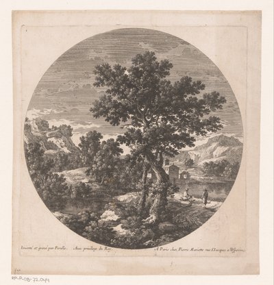 Paysage avec deux hommes près d