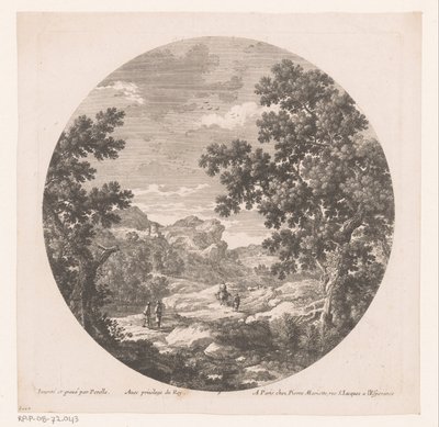 Paysage avec promeneurs et bête de somme - Nicolas Perelle