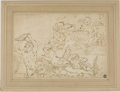 Scène avec les nymphes et le satyre - Nicolas Pierre Loir