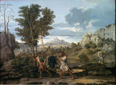 Automne ou la grappe de raisin rapportée de la terre promise / Le retour de Josué et Caleb avec une énorme grappe de raisin de la terre de Canaan - Nicolas Poussin