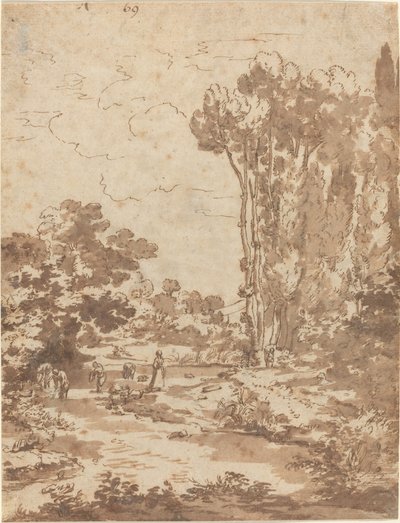 Figures se baignant dans un ruisseau - Nicolas Poussin