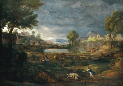 Paysage pendant un orage avec Pyrame et Thisbé - Nicolas Poussin