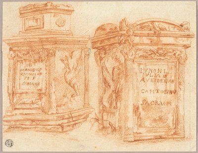 Esquisses de bases inscrites de colonnes romaines - Nicolas Poussin