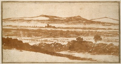 Vue à travers une vallée vers des collines lointaines - Nicolas Poussin