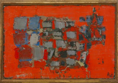 Composition sur fond rouge - Nicolas de Staël