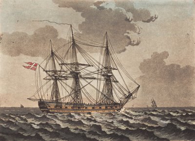 Un navire de guerre ancré dans une tempête - Niels Truslew