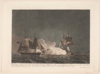 Le combat entre la brigantine Lougen et une brigantine anglaise, 14 mars 1808 - Niels Truslew