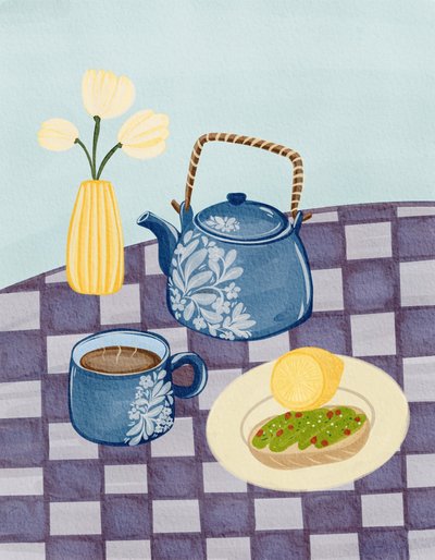 Petit-déjeuner à la théière bleue - Nikita Jariwala