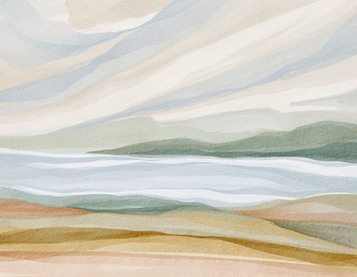 Paysage aquarellé serein - Nikita Jariwala