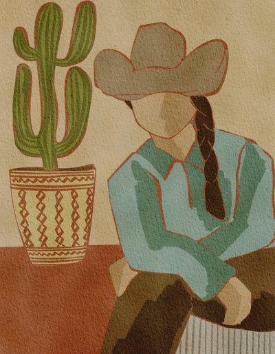 Une cow-girl du désert et un cactus - Nikita Jariwala