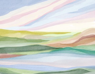 Collines aux tons pastel en gradins - Nikita Jariwala