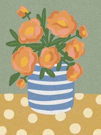 Nature morte florale aux oranges - Nikita Jariwala
