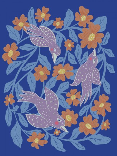 Oiseaux et fleurs fantaisistes - Nikita Jariwala