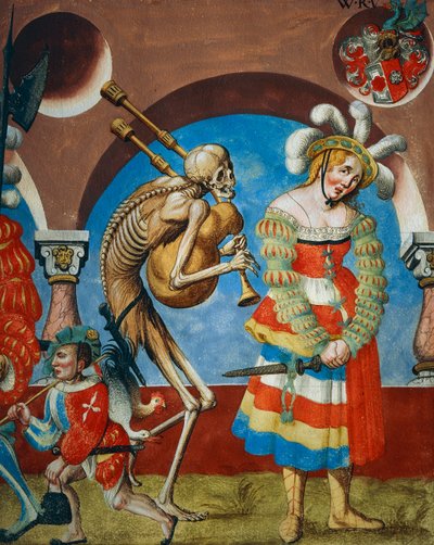 La Mort avec cornemuse et Prostituée (détail) - Niklaus Manuel