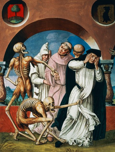 La mort avec des moines, détail de La mort, les moines et l