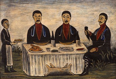 Trois hommes à dîner - Niko Pirosmani