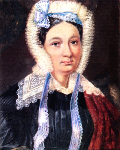 Portrait de Maria Kazimirovna Yushnevskaya 1790-1863, épouse du décembriste Alexander Yushnevsky, 1830-1839 - Nikolai Alexandrovich Bestuzhev