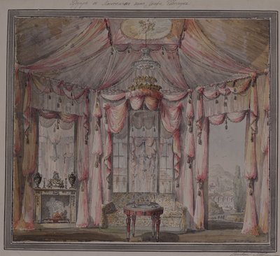 Design intérieur pour le boudoir dans la maison du comte Bezborodko à Moscou - Nikolai Alexandrovich Lvov