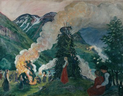 Allumer le grand feu de la Saint-Jean - Nikolai Astrup
