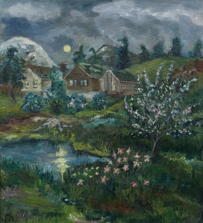 Nuit de printemps avec pleine lune - Nikolai Astrup