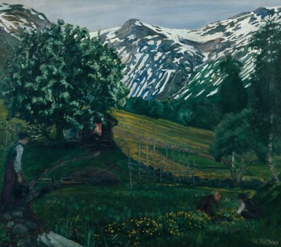 Nuit de printemps à Smieheggen, vers 1918 - Nikolai Astrup