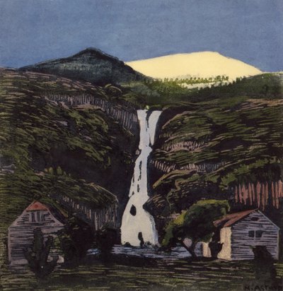Cascade et glacier - Nikolai Astrup