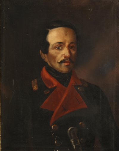 Portrait du poète Mikhaïl Lermontov 1814-1841, 1854-1858 - Nikolay Ivanovich Polivanov